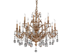 VERSAILLES 093/8+4-SH/G - French Gold chandelier with Schoeler Crystals _ Possoni Illuminazione